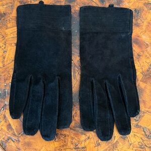 Women’s Laila Rowe Black 100% Suede Gloves, Medium/Large